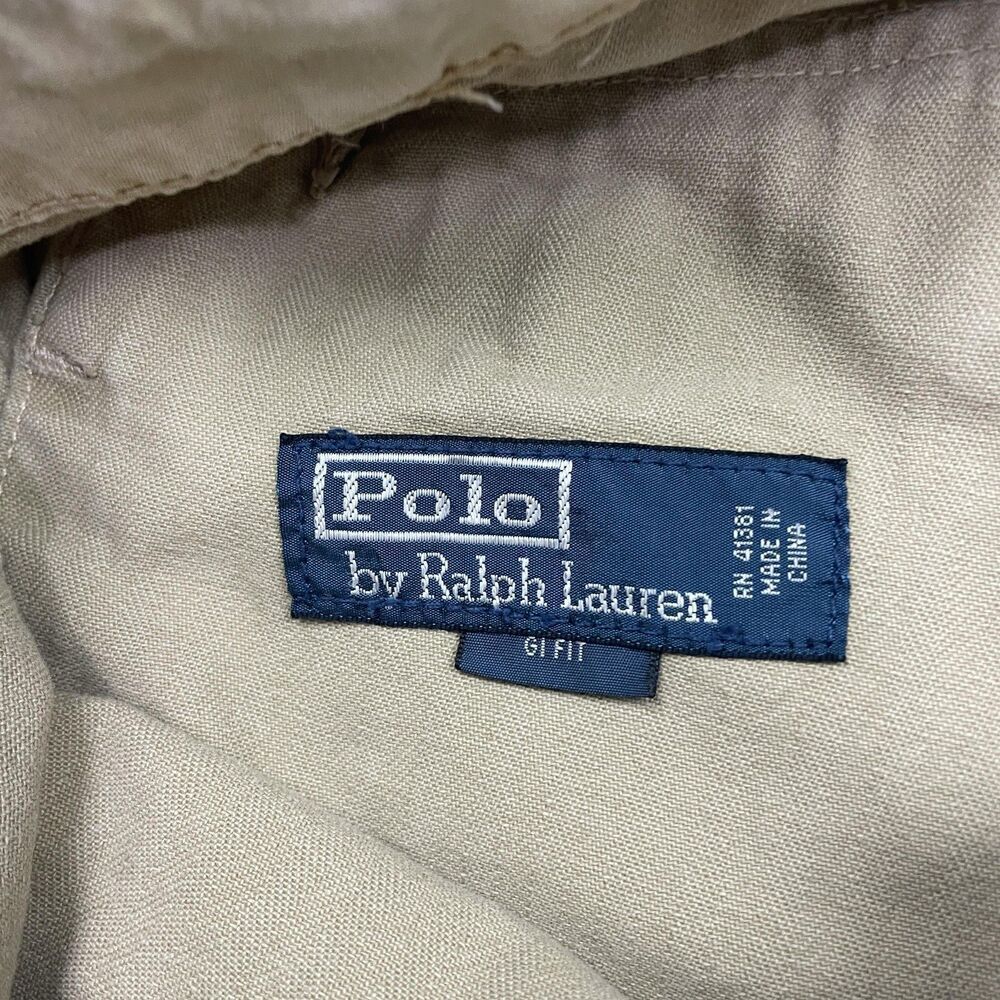 Polo Ralph Lauren Shorts Mens 33 Khaki Drill Cargo Herringbone Utility Workwear - Picture 7 of 14